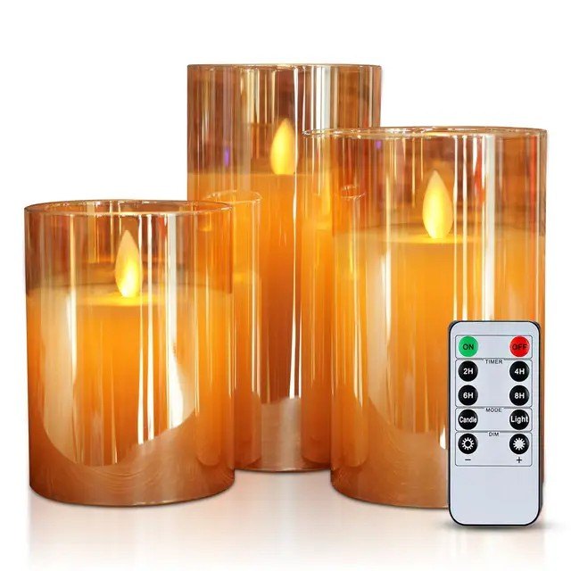 Flameless LED Pillar Candles™ - Gold